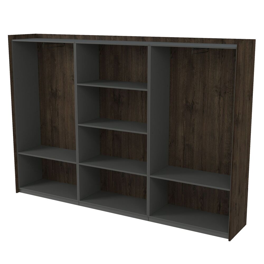 Шкаф высокий, комбинированный, трехсоставный