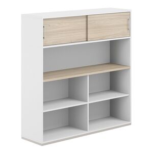 Стеллаж-комбо 1-стор. 1438 с антресолью, с экраном ЛДСП