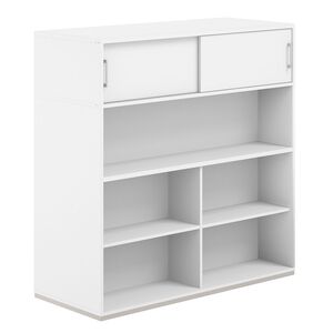 Стеллаж-комбо 2-стор. 1638 с антресолью, с экраном ЛДСП