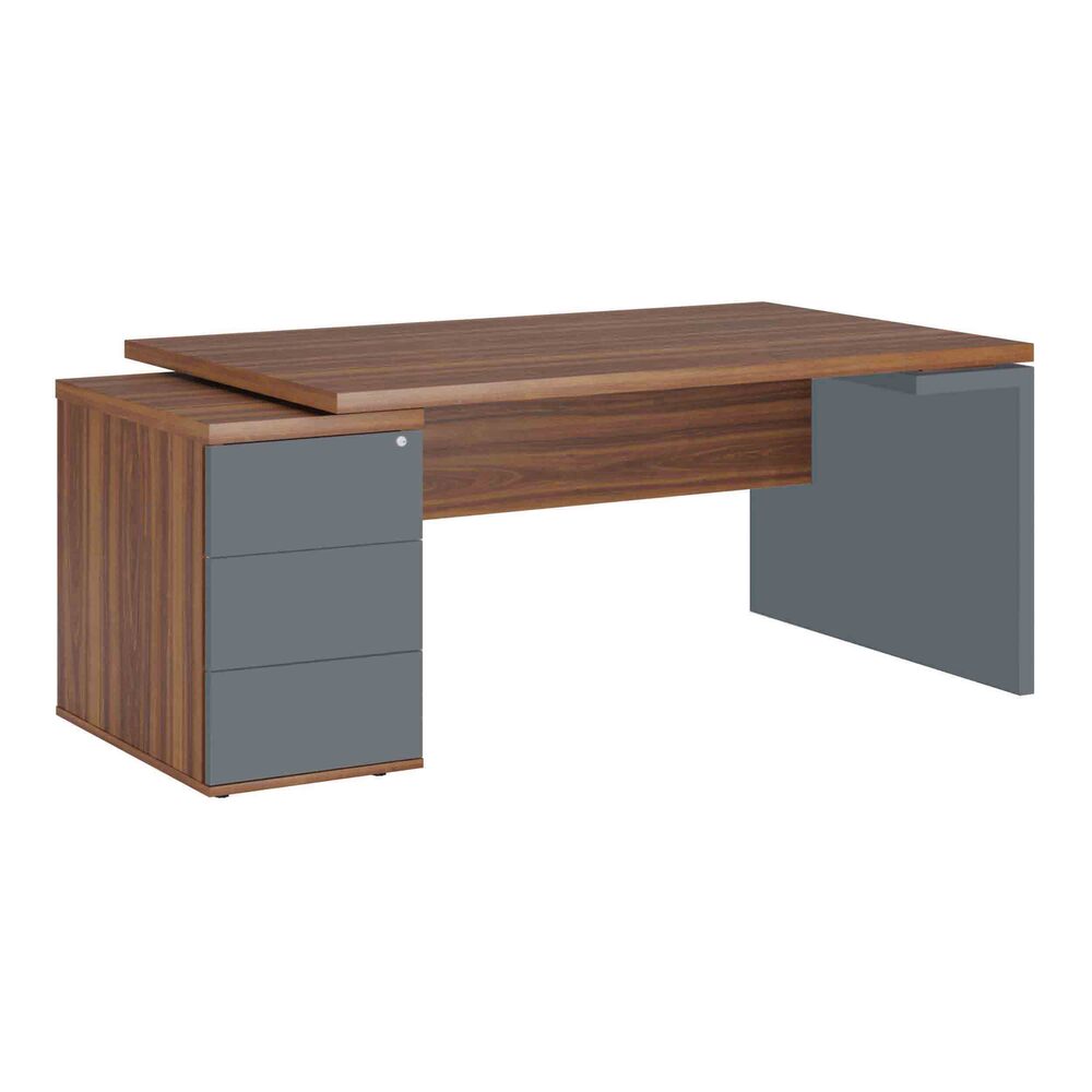 Стол рабочий на опорной тумбе (левый)