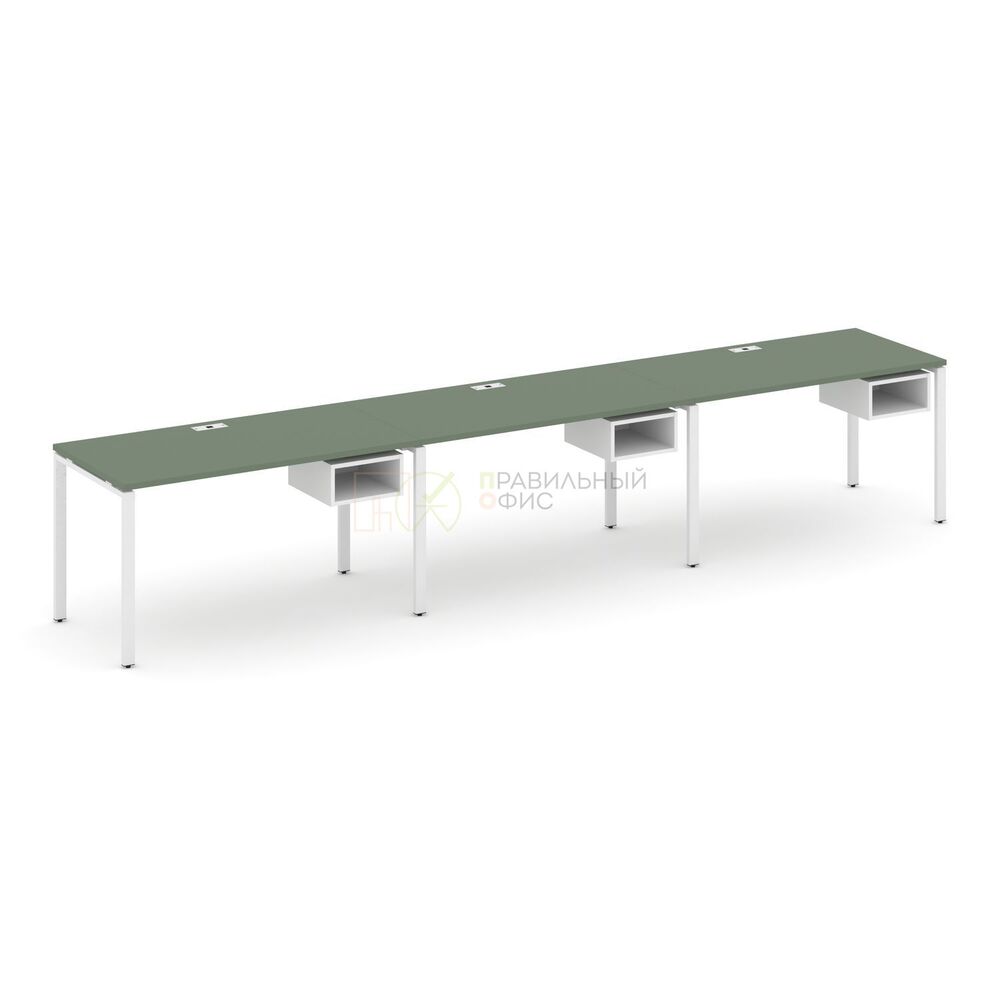 Рабочая станция односторонняя с подвесными тумбами на 3 места