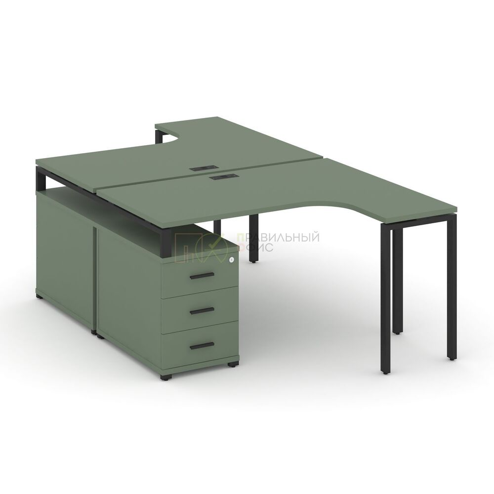 Рабочая станция с двойной опорной тумбой