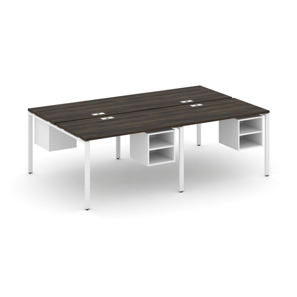 Рабочая станция двухсторонняя с подвесными тумбами на 4 места