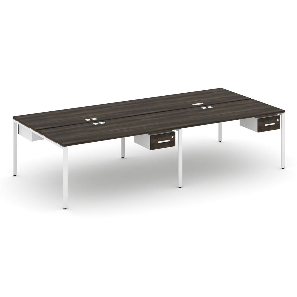 Рабочая станция двухсторонняя с подвесными тумбами на 4 места