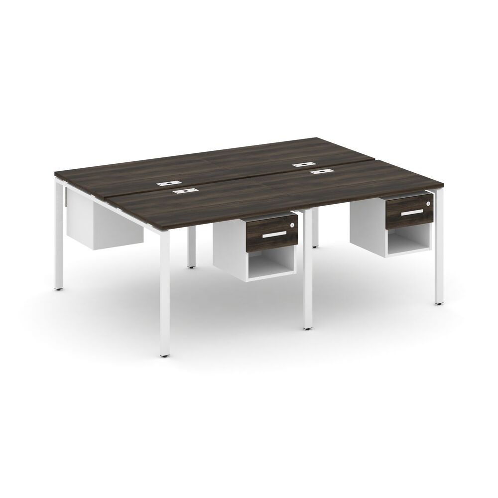 Рабочая станция двухсторонняя с подвесными тумбами на 4 места