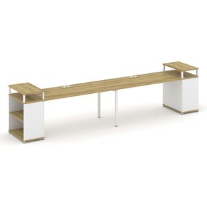 Рабочая станция с опорными стеллажами с верхними горизонтами