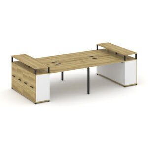 Рабочая станция с опорными распашными шкафоми с верхними горизонтами