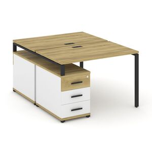 Рабочая станция на 2 места с двухсторонней опорной тумбой