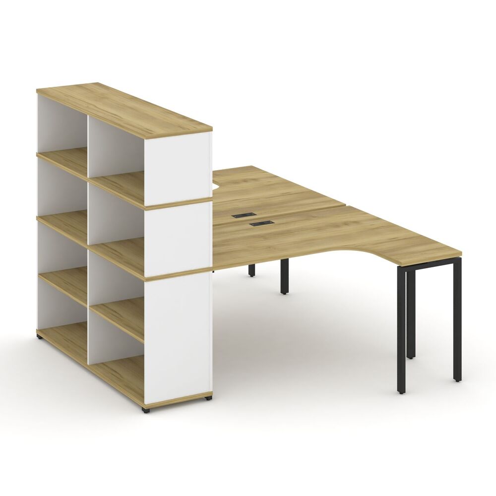 Рабочая станция с опорным стеллажом с надставкой высокой