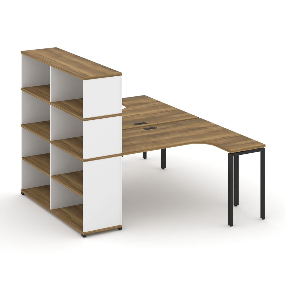 Рабочая станция с опорным стеллажом с надставкой высокой