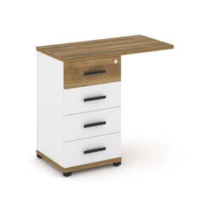 Тумба приставная узкая со свесом 4 ящика