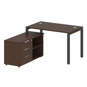 Рабочая станция с опорной тумбой левая