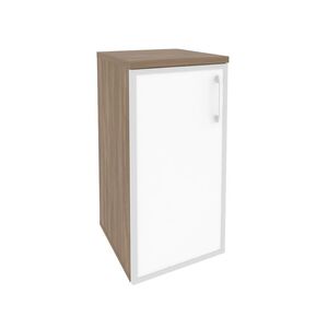 Шкаф низкий узкий левый (стекло белое)