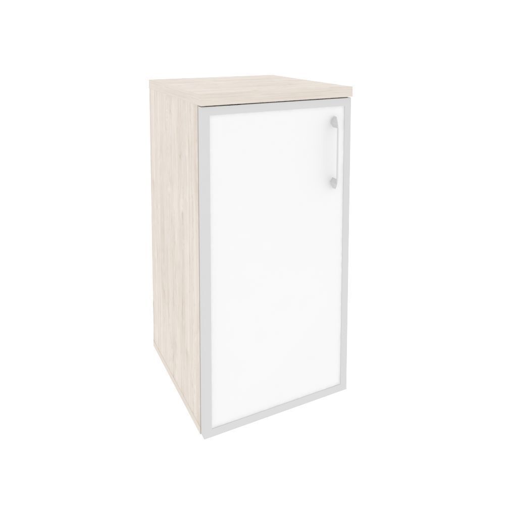 Шкаф низкий узкий левый (стекло белое)