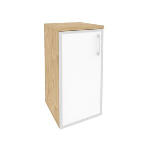 Шкаф низкий узкий левый (стекло белое)