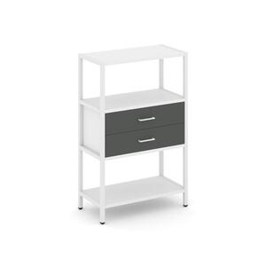 Односекционный стеллаж трехярусный с ящиками