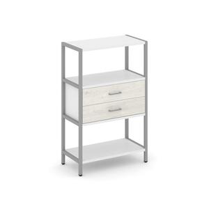 Односекционный стеллаж трехярусный с ящиками