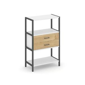 Односекционный стеллаж трехярусный с ящиками