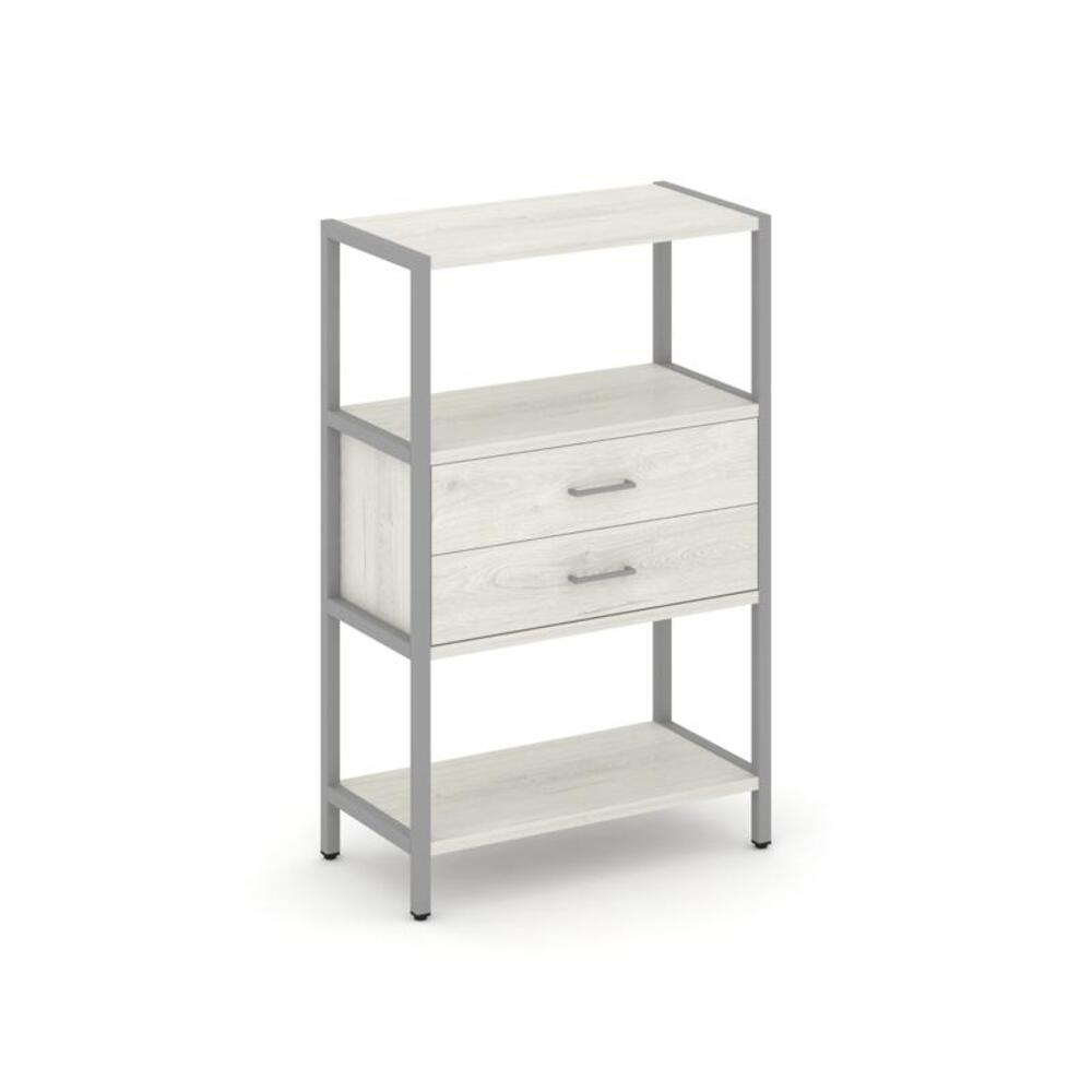 Односекционный стеллаж трехярусный с ящиками